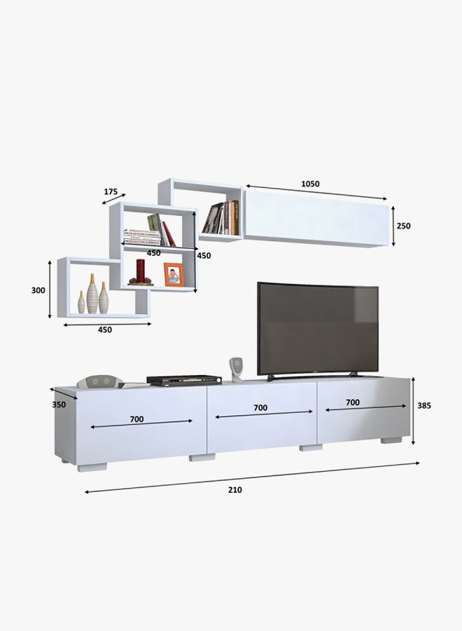 سحابة طاولة حمل أجهزة الترفيه فلاي تي في يونيت أبيض/بني - Image 2