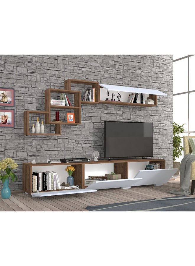 سحابة طاولة حمل أجهزة الترفيه فلاي تي في يونيت أبيض/بني - Image 4