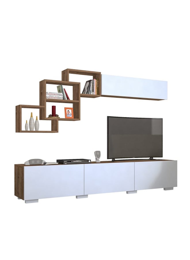 سحابة طاولة حمل أجهزة الترفيه فلاي تي في يونيت أبيض/بني - Image 1