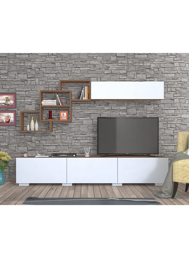 سحابة طاولة حمل أجهزة الترفيه فلاي تي في يونيت أبيض/بني - Image 3