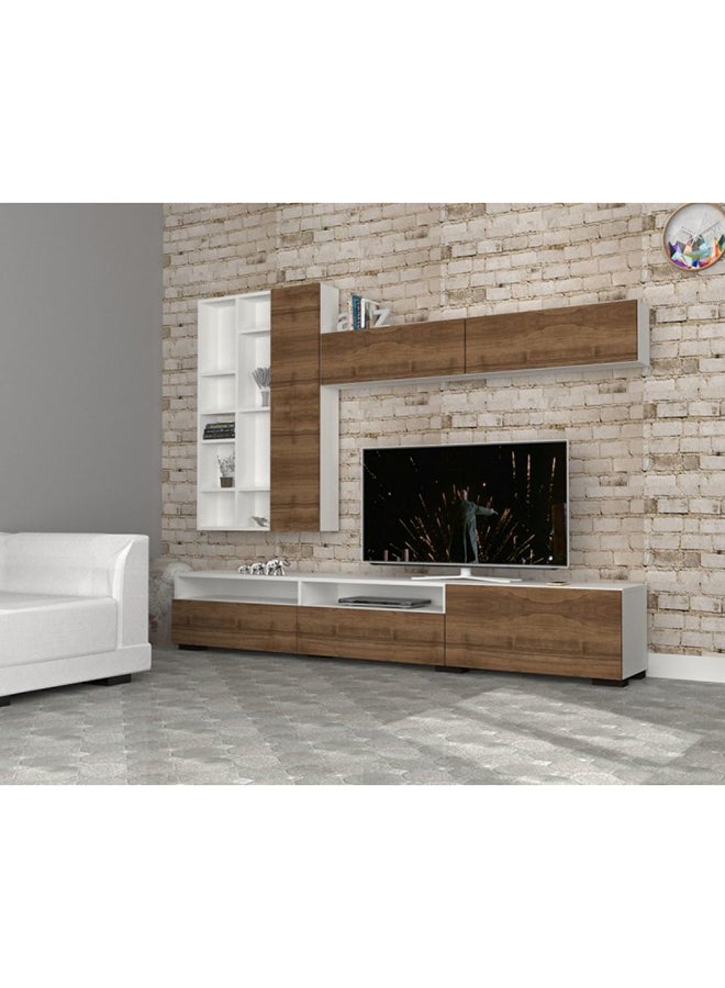 سحابة طاولة وحدة الترفيه ليك للتلفزيون أبيض/بني - Image 1