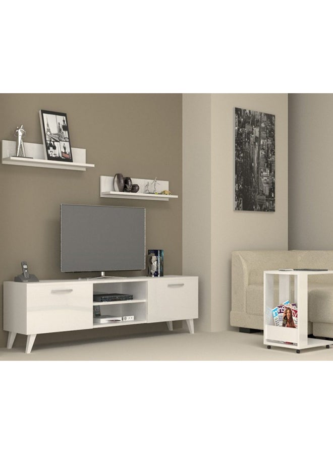 سحابة طاولة حمل أجهزة الترفيه لايف تي في يونيت أبيض 180x50x35سم - Image 1