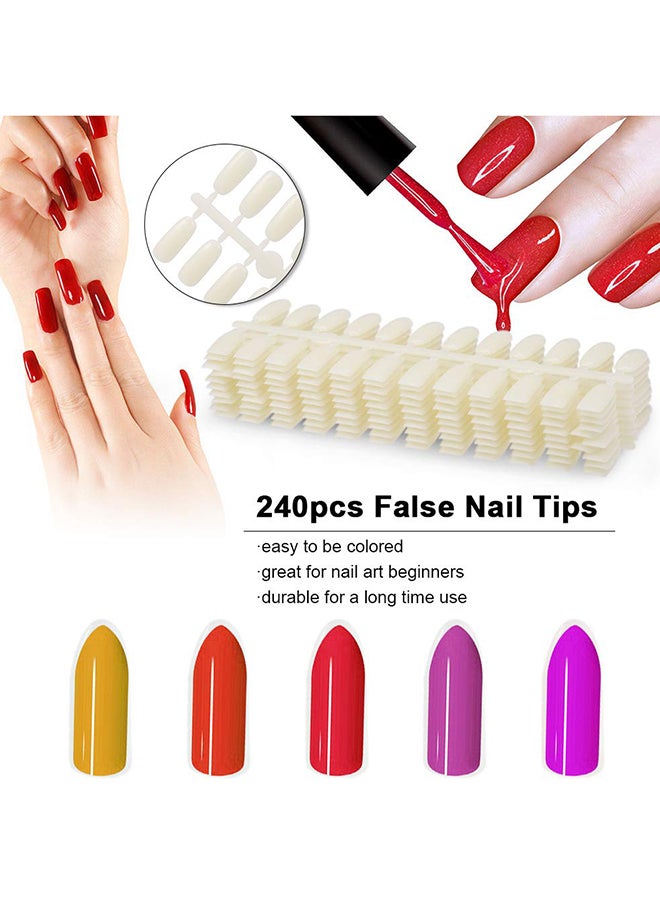 160 Nail Color Display Book With 240-Piece False Nail Tips White - Image 3