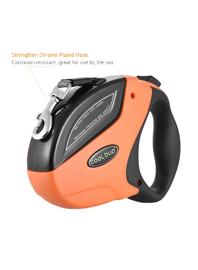 Retractable Dog Walking Leash With Break & Lock Button Orange/Black - Image 3
