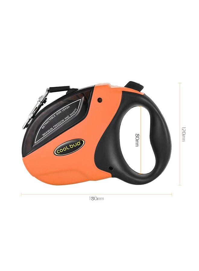 Retractable Dog Walking Leash With Break & Lock Button Orange/Black - Image 4
