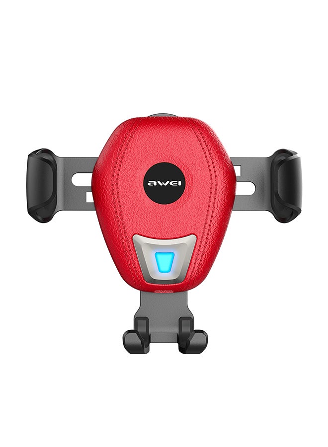 Awei Wireless Charger With Vent Car Holder Red - Image 1