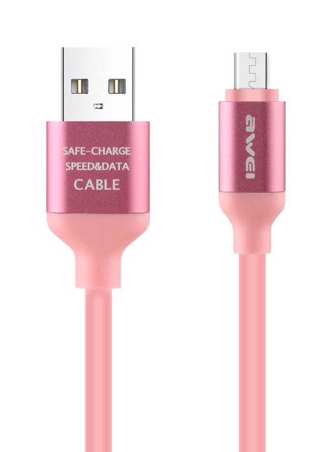 Awei Micro Port USB Data Cable Pink - Image 1
