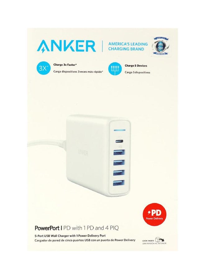 PowerPort Speed PD 5 USB Wall Charger White