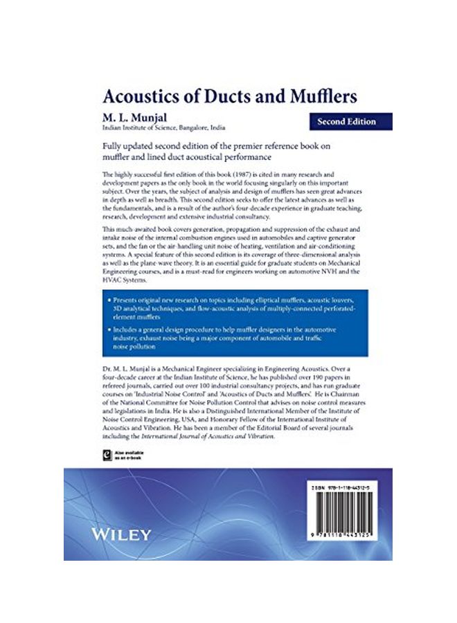 Acoustics Of Ducts And Mufflers Hardcover English by M. L. Munjal - 17 Mar 2014 - Image 2