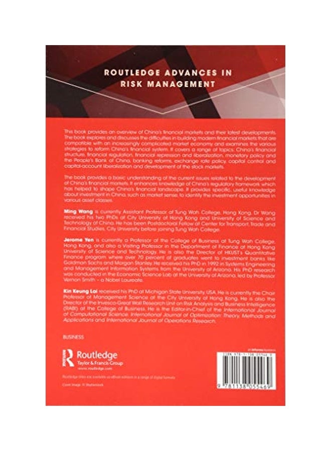 China's Financial Markets: Issues And Opportunities: Routledge Advances In Risk Management Paperback English by Ming Wang - 15 Apr 2017  - Image 2