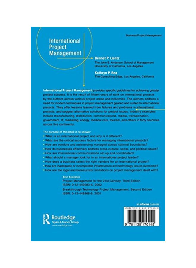 International Project Management Hardcover English by Bennet Lientz - 29 Sep 2015  - Image 2