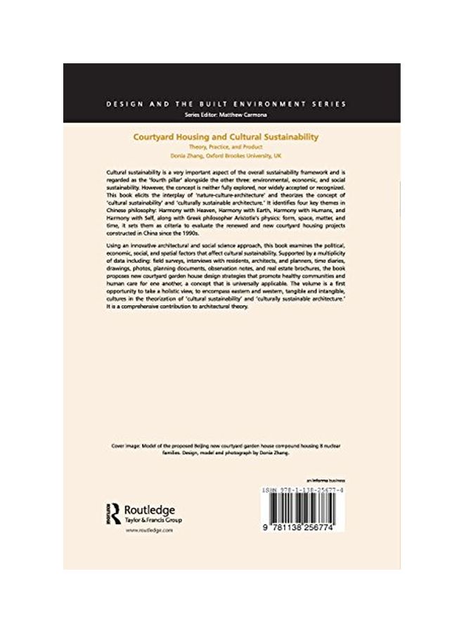 Courtyard Housing And Cultural Sustainability Paperback English by Donia Zhang - 12 Nov 2016  - Image 2