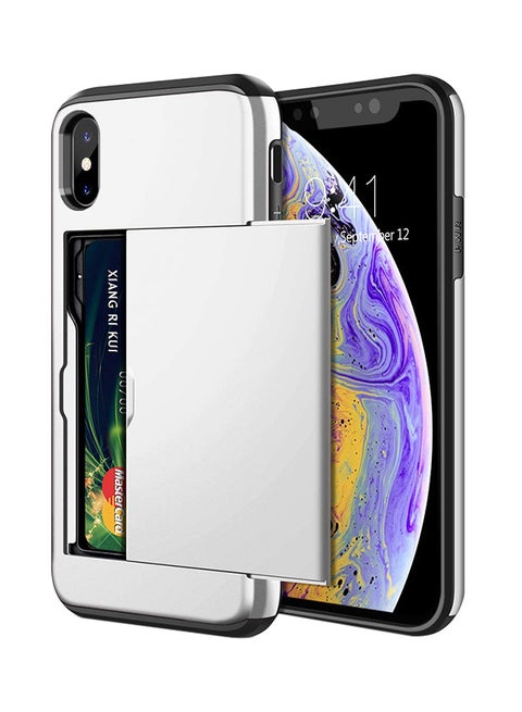 Protective Case Cover With Wallet Card Holder For Apple iPhone Xs Max Silver