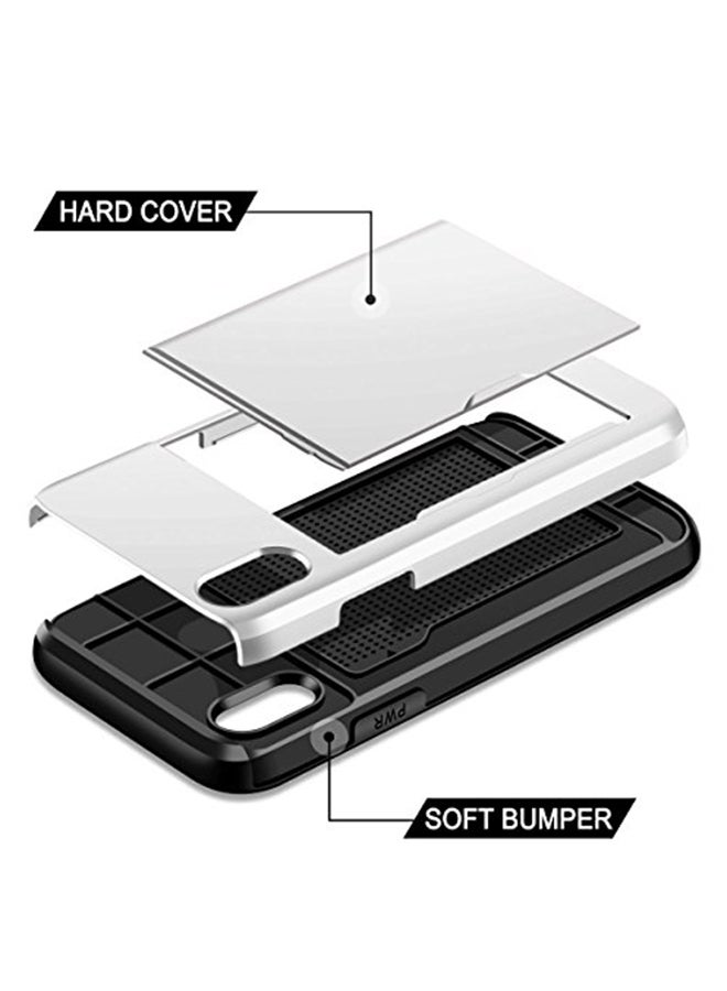 Protective Case Cover With Wallet Card Holder For Apple iPhone Xs Max Silver