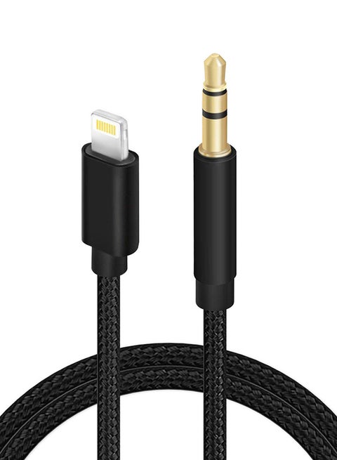 Lightning Port To 3.5 mm Aux Cable Black