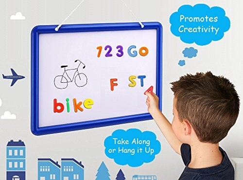 EduKid Toys 109-Piece Alphabet Letters And Numbers With Magnetic Whiteboard  - Image 4