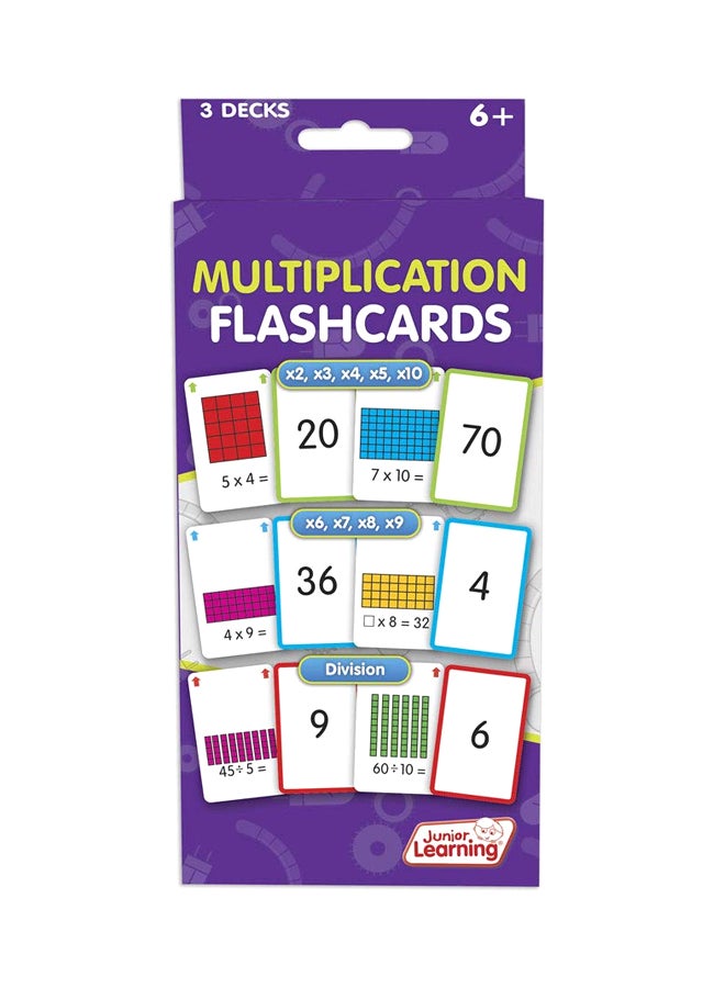 Junior Learning 3-Decks Multiplication Flash Cards 