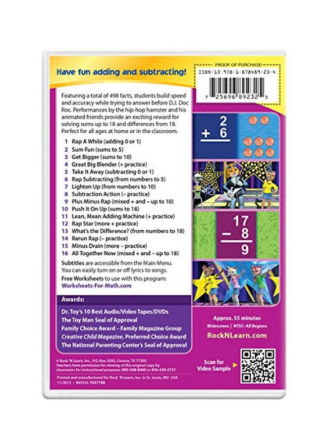 ROCK N LEARN Addition And Subtraction Rap, Telling Time, Money And Making Change DVD Collection Set - Image 2