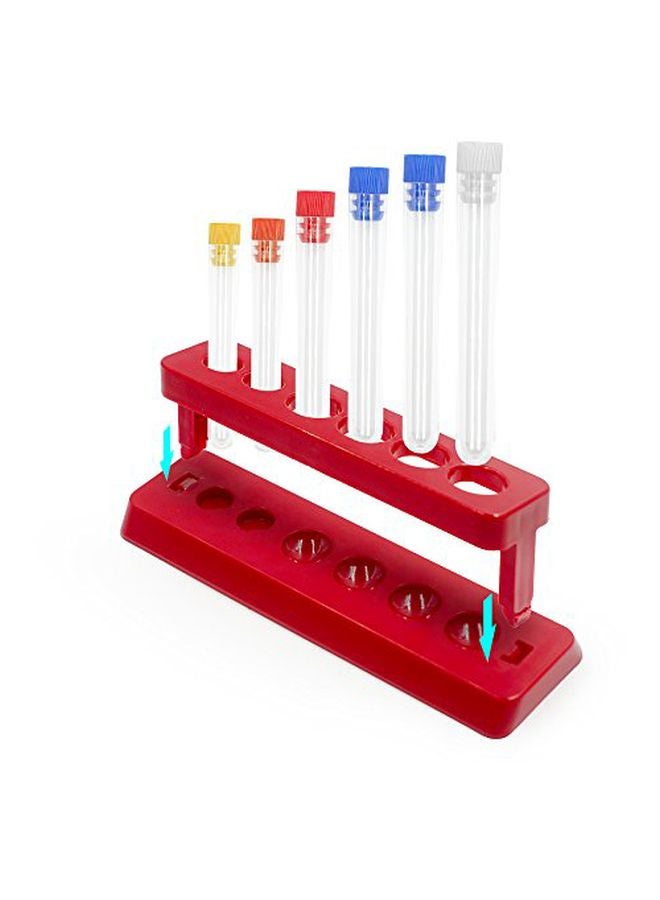 TEKEFT 6-Piece Test Tube Set With Caps And Rack  - Image 2