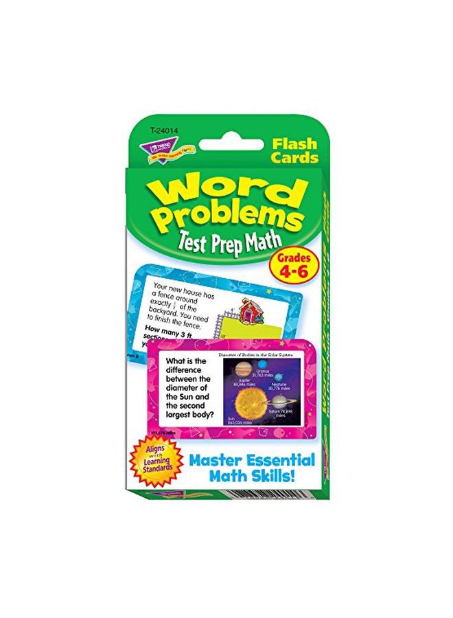 تريند إنتربرايزس إنك بطاقات فلاش تمثل اختبار رياضيات ورقي يحتوي على مسائل لفظية للصفوف الدراسية 4-6 - Image 4