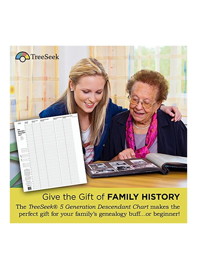 TreeSeek 5 Generation Descendants Chart For Family History And Ancestry Work - Image 2