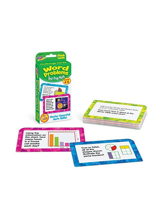 تريند إنتربرايزس إنك بطاقات فلاش تمثل اختبار رياضيات ورقي يحتوي على مسائل لفظية للصفوف الدراسية 4-6 - Image 2