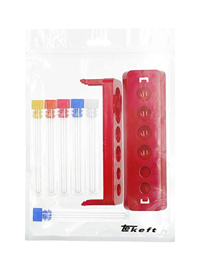 TEKEFT 6-Piece Test Tube Set With Caps And Rack  - Image 4