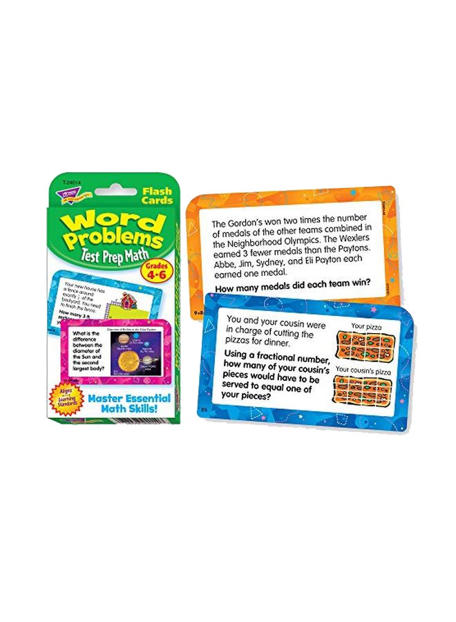 تريند إنتربرايزس إنك بطاقات فلاش تمثل اختبار رياضيات ورقي يحتوي على مسائل لفظية للصفوف الدراسية 4-6 - Image 1