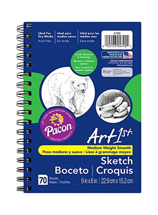 Pacon Art 1st Sketch And Drawing Dairy Blue/White/Green  - Image 1