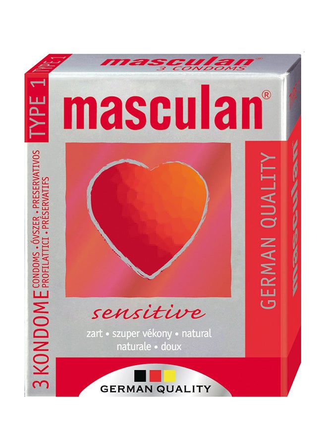 masculan - 3-Piece Masculan Type 1 Sensitive Condom - Image 1