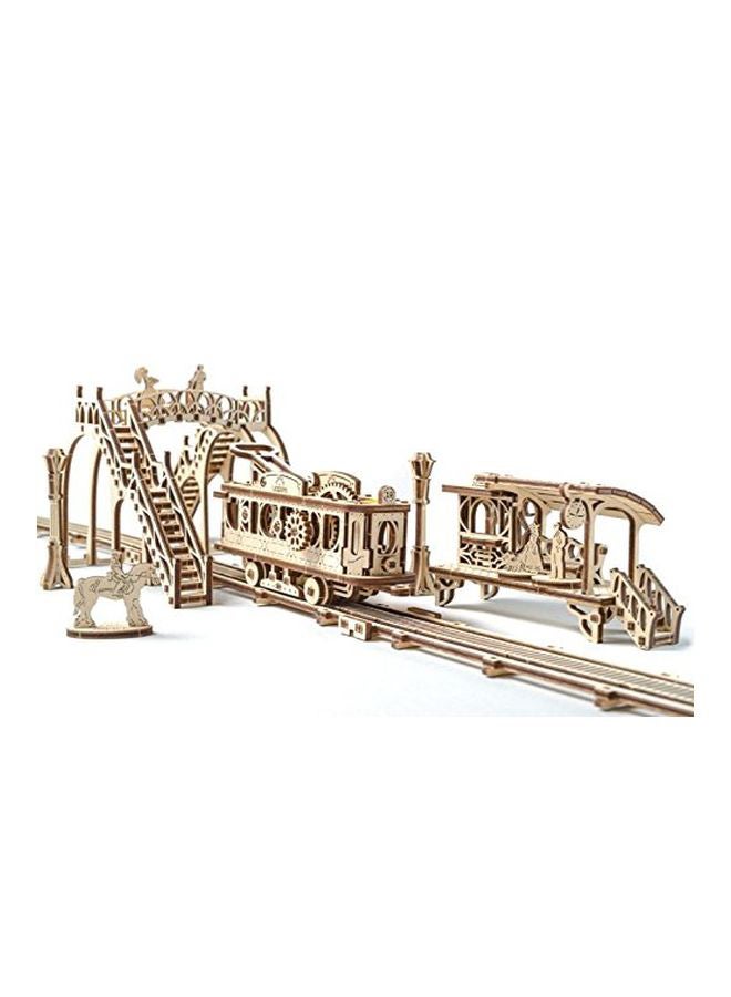 UGEARS Mechanical Town Series Tram Line Model Building Kit 70023 38x21x4cm  - Image 1
