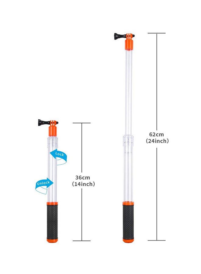 TELESIN - Portable Waterproof Adjustable Selfie Stick for GoPro Hero 6, 5, 4, 4s, 3, 2, 1, HD cameras SJ5000/SJ4000, Xiaomi Yi Action Camera Multicolour - Image 1