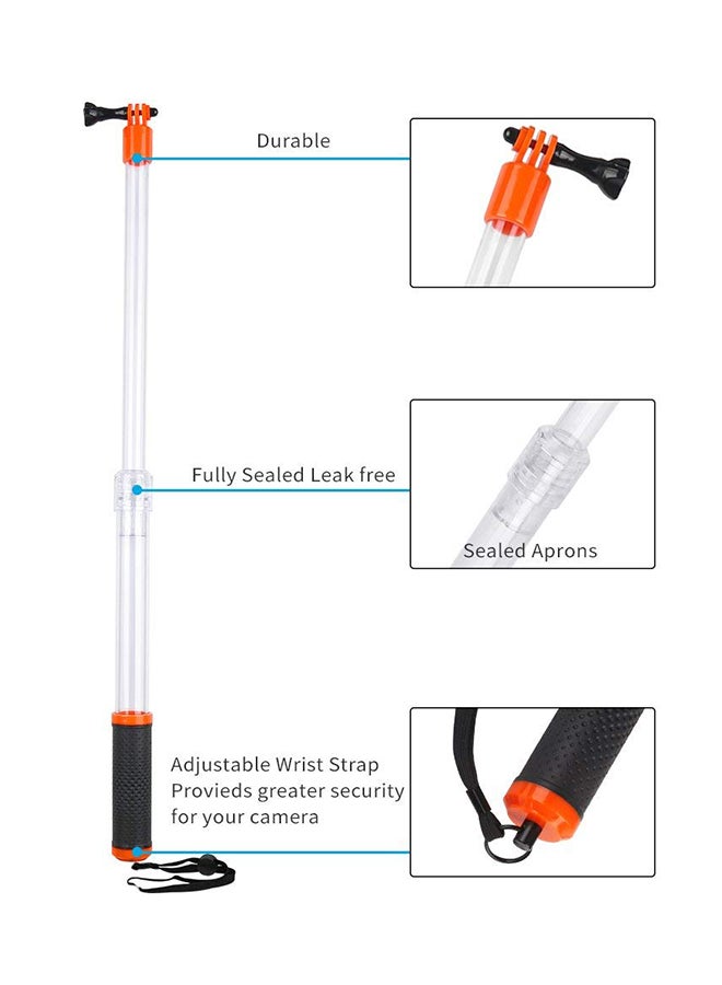 TELESIN - Portable Waterproof Adjustable Selfie Stick for GoPro Hero 6, 5, 4, 4s, 3, 2, 1, HD cameras SJ5000/SJ4000, Xiaomi Yi Action Camera Multicolour - Image 1
