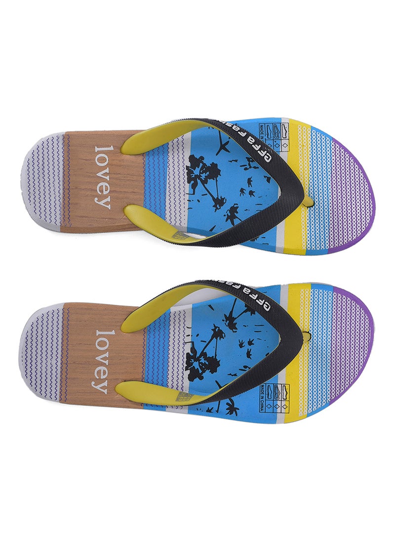 شبشب مطبوع بنقشة شاطئ البحر متعدد الألوان - Image 3