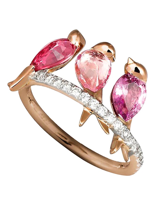 Bluelans 3 Birds Rhinestone Ring 