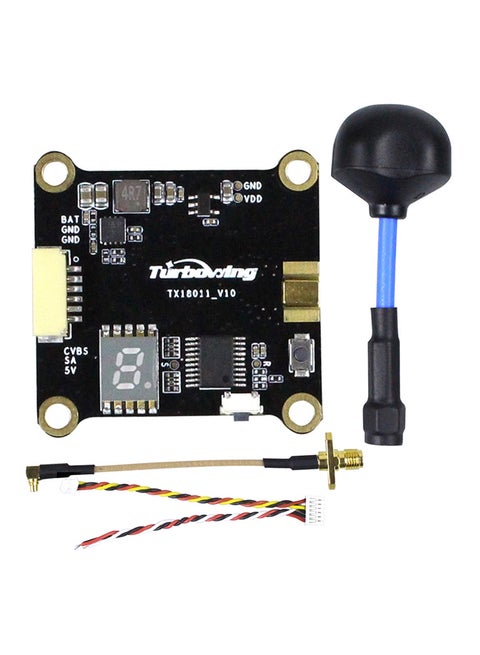 Turbowing Cyclops TX18011 0/25/200/600mW Switchable 5.8G 48CH FPV VTX Video Transmitter With Polarized Antenna 9x7x5cm