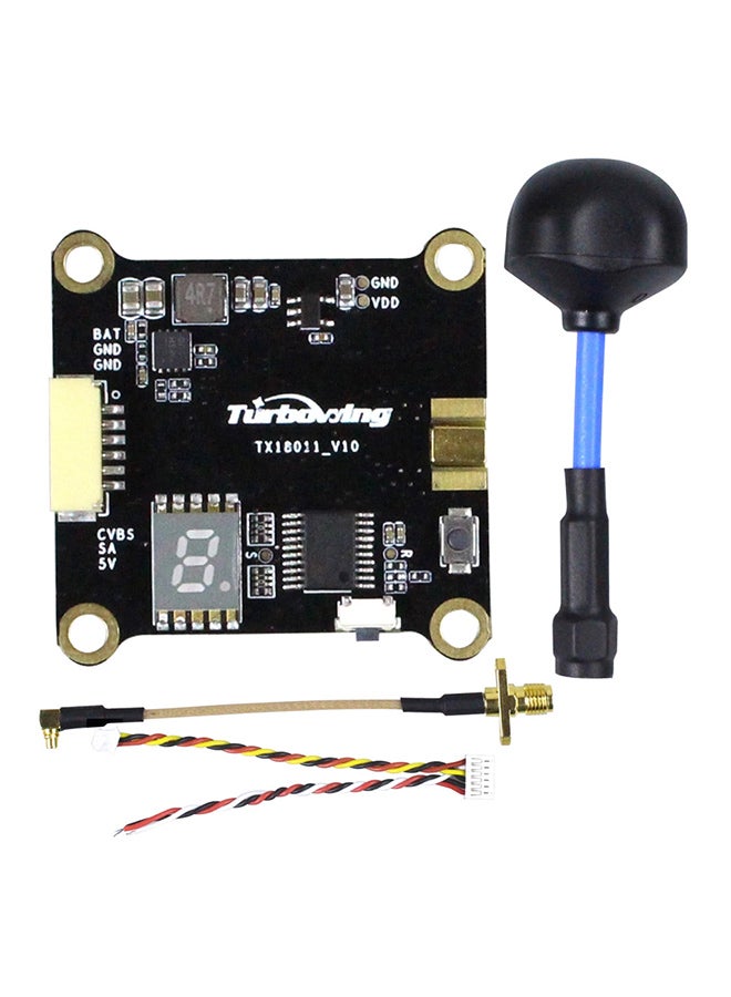 Turbowing Cyclops TX18011 0/25/200/600mW Switchable 5.8G 48CH FPV VTX Video Transmitter With Polarized Antenna 9x7x5cm