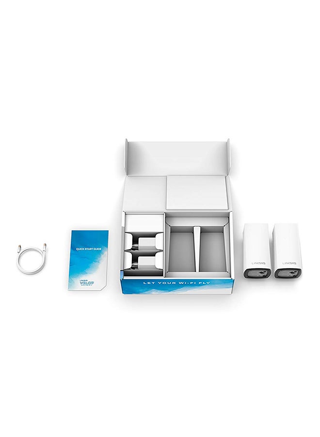 WHW0102 Velop Intelligent Mesh WiFi System: AC2600, Dual-Band Wi-Fi Router, Wireless Network for Full Home Coverage Upto 4 bedrooms, Pack Of 2 White