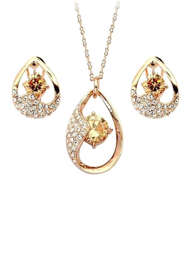 Crystal Studded Jewelry Set 