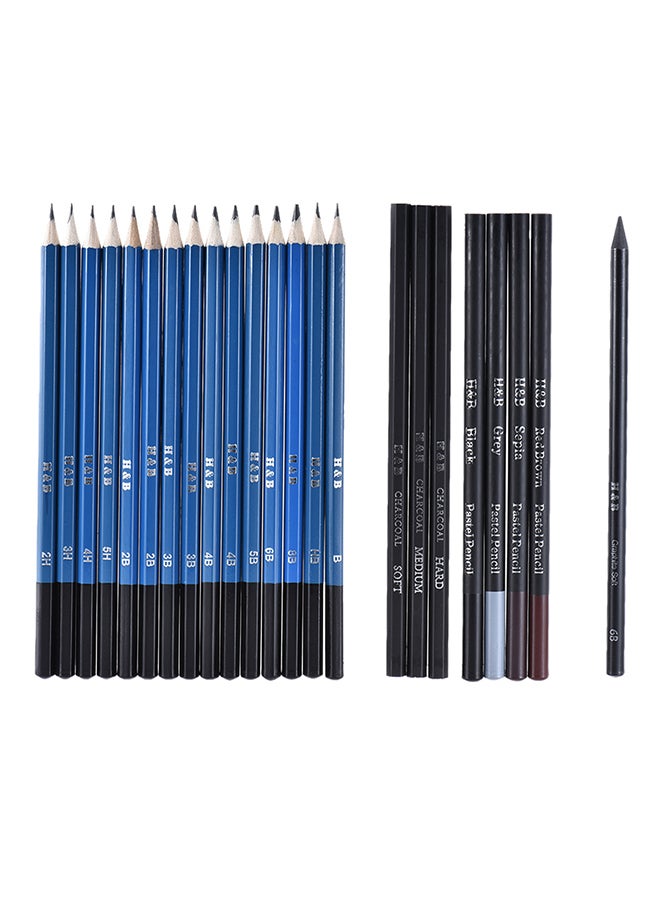 H&B - 40-Piece Drawing Pencils Black - Image 1