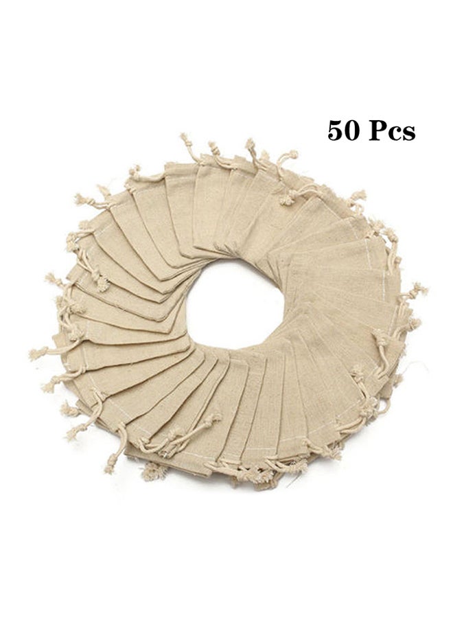 Generic - 50-Piece Jute Bags Beige - Image 1