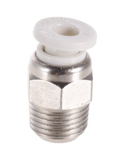 PC4-M10 Male Pneumatic Tube Push Fitting Connector Silver
