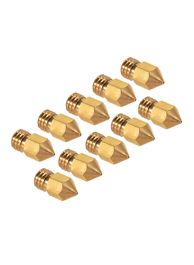 Creality 3D 10-Piece Printer Extruder Brass Nozzle Print Head Set Gold - Image 2