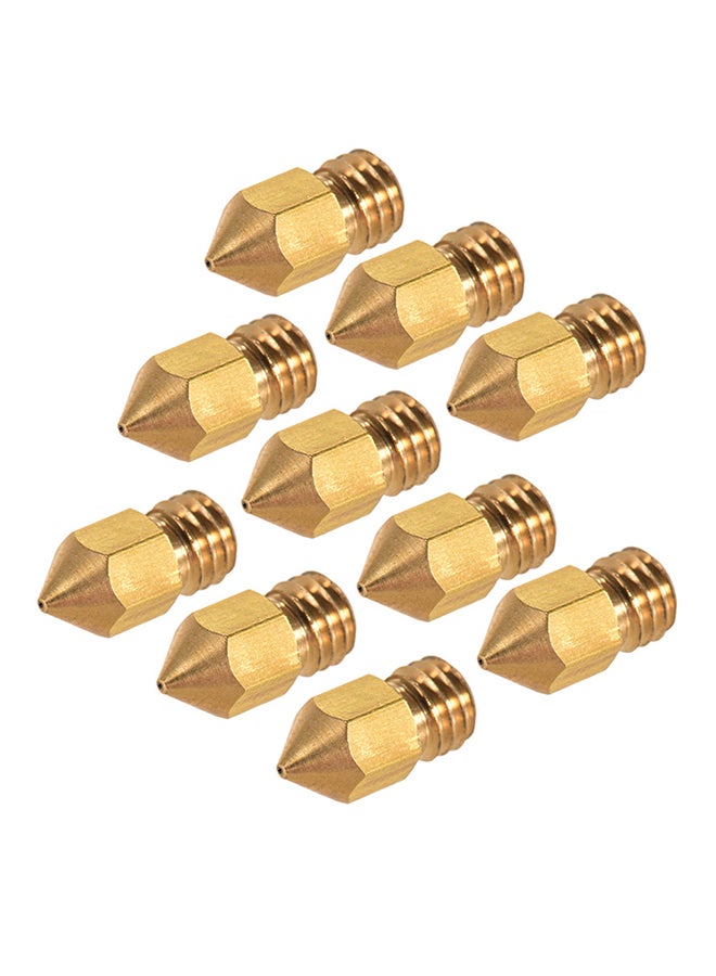 Creality 3D 10-Piece Printer Extruder Brass Nozzle Print Head Set Gold - Image 4