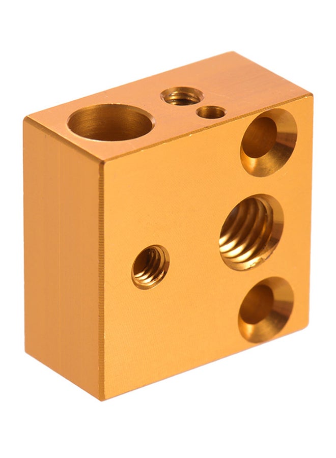 Creality 3D Printer Heater Block 20 * 20 * 10mm for Creality Ender3 3D Printer Extruder Nozzle Hotend Kit Gold - Image 1