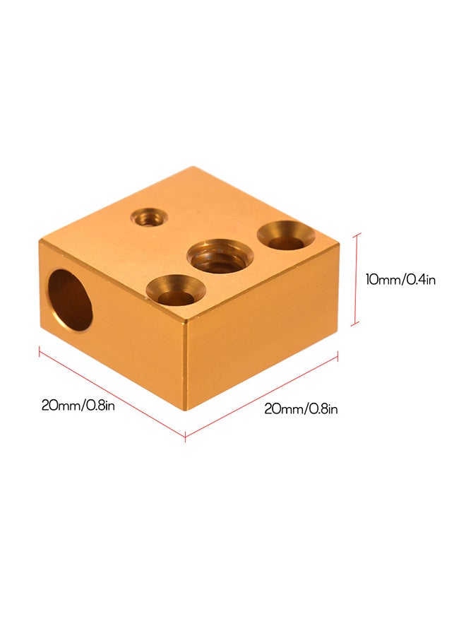 Creality 3D Printer Heater Block 20 * 20 * 10mm for Creality Ender3 3D Printer Extruder Nozzle Hotend Kit Gold - Image 2