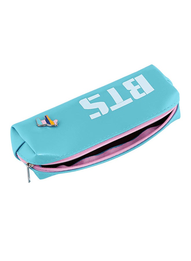 Zipper Closure Pencil Pouch Blue - Image 1