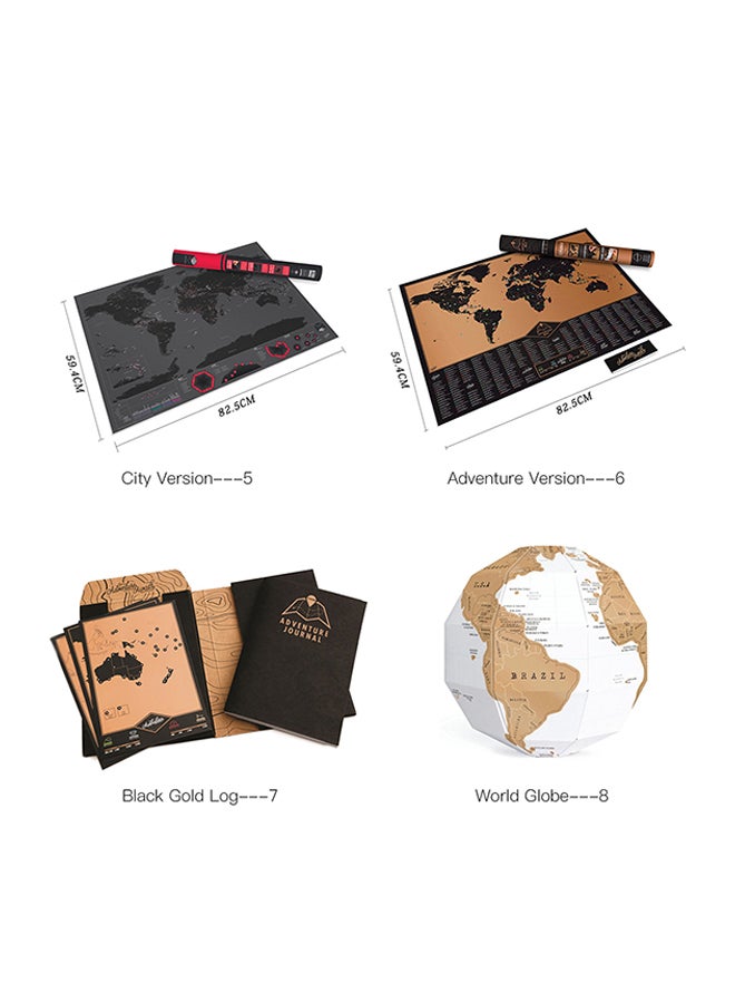 Generic Scratch Off World Travel Map Poster Copper Foil Wall Sticker Personalized Journal Log Small Size with Cylinder Packing Multicolour  - Image 4