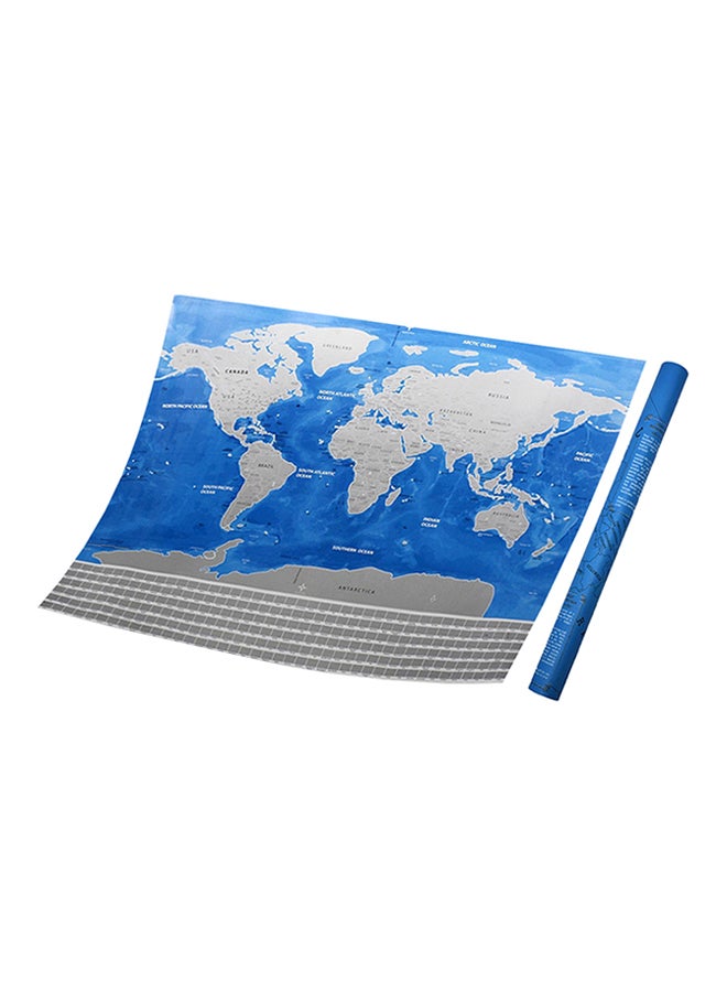 Generic Scratch Off World Travel Map Poster Copper Foil Wall Sticker Personalized Journal Log Small Size with Cylinder Packing Multicolour  - Image 2