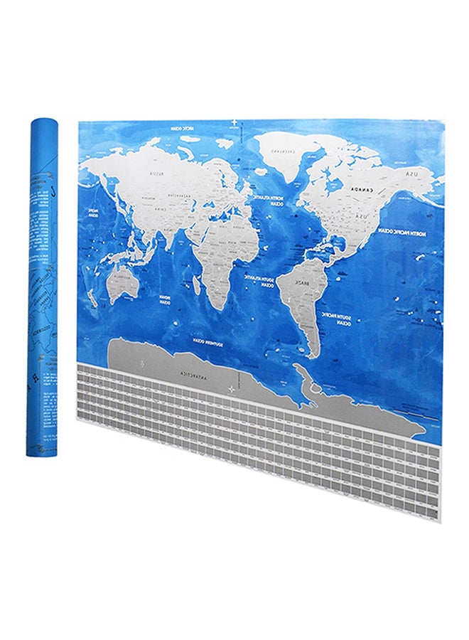 Generic Scratch Off World Travel Map Poster Copper Foil Wall Sticker Personalized Journal Log Small Size with Cylinder Packing Multicolour  - Image 1
